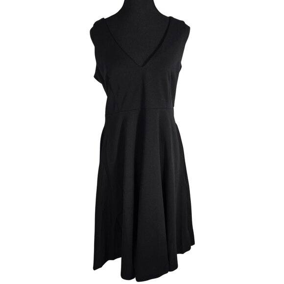 NWT | Classic Black Sleeveless V-Neck Fit & Flare A-Line Dress | XLarge - Picture 1 of 5